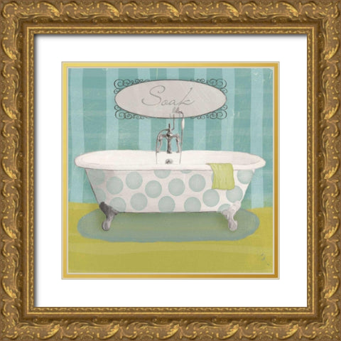 Polka Tub II Gold Ornate Wood Framed Art Print with Double Matting by Adams, Sarah