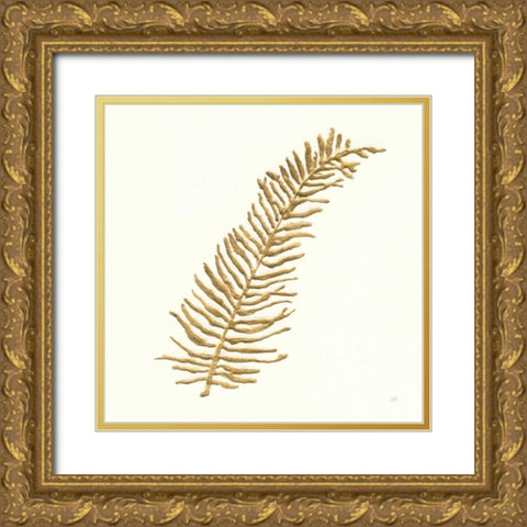 Gilded Fern I Gold Ornate Wood Framed Art Print with Double Matting by Paschke, Chris