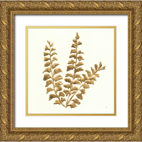 Gilded Fern III Gold Ornate Wood Framed Art Print with Double Matting by Paschke, Chris