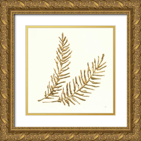 Gilded Fern IV Gold Ornate Wood Framed Art Print with Double Matting by Paschke, Chris