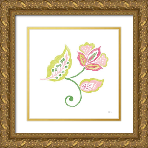 Everyday Chinoiserie Flower I Gold Ornate Wood Framed Art Print with Double Matting by Urban, Mary