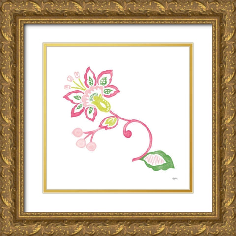 Everyday Chinoiserie Flower II Gold Ornate Wood Framed Art Print with Double Matting by Urban, Mary