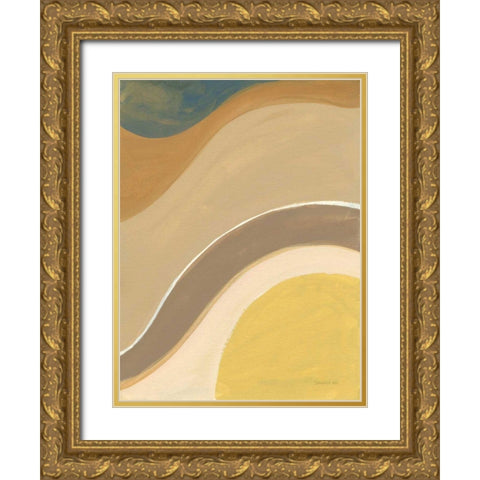 Flowing I Gold Ornate Wood Framed Art Print with Double Matting by Nai, Danhui