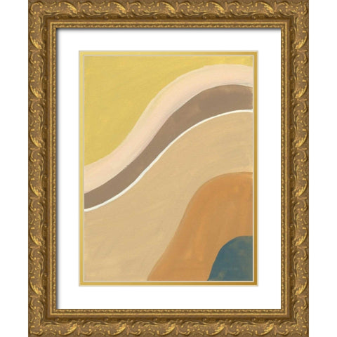 Flowing II Gold Ornate Wood Framed Art Print with Double Matting by Nai, Danhui