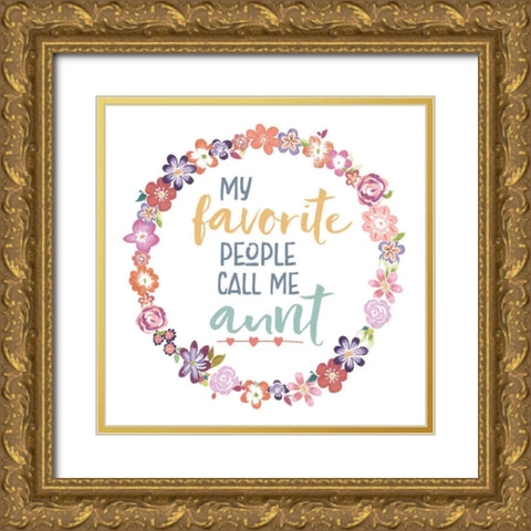 Flourish Aunt Inspiration IV Gold Ornate Wood Framed Art Print with Double Matting by Wild Apple Portfolio