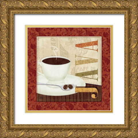 Coffee Cup I Gold Ornate Wood Framed Art Print with Double Matting by Charron, Veronique