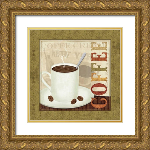 Coffee Cup III Gold Ornate Wood Framed Art Print with Double Matting by Charron, Veronique