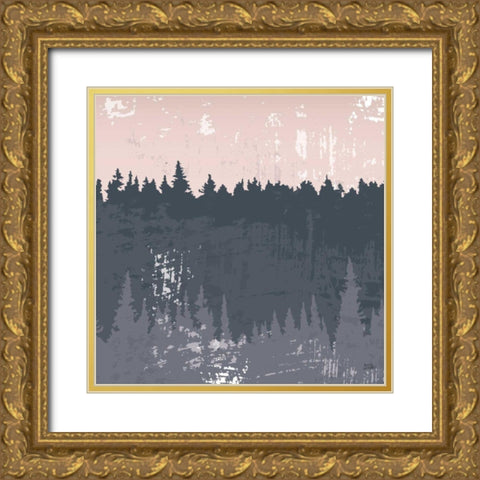 Evening Forest II Gold Ornate Wood Framed Art Print with Double Matting by Averinos, Melissa