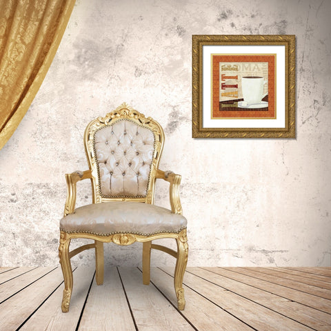 Coffee Cup IV Gold Ornate Wood Framed Art Print with Double Matting by Charron, Veronique