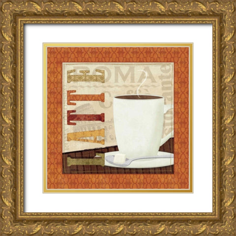 Coffee Cup IV Gold Ornate Wood Framed Art Print with Double Matting by Charron, Veronique
