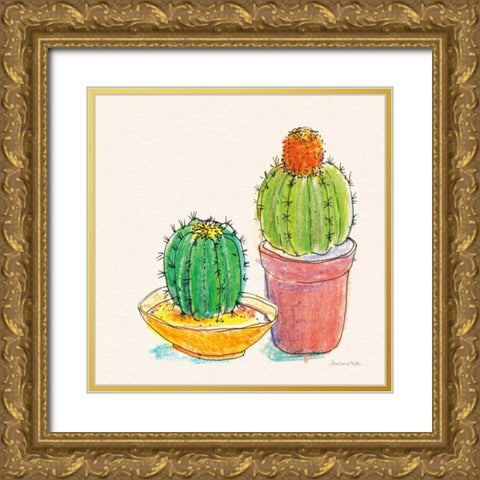 Cacti Garden III Gold Ornate Wood Framed Art Print with Double Matting by Miller, Sara Zieve