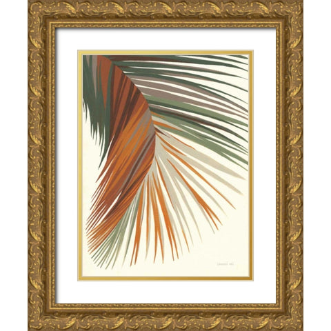 Retro Big Leaf II Gold Ornate Wood Framed Art Print with Double Matting by Nai, Danhui