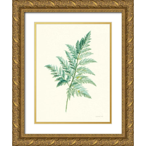 Leaf Study I Gold Ornate Wood Framed Art Print with Double Matting by Nai, Danhui