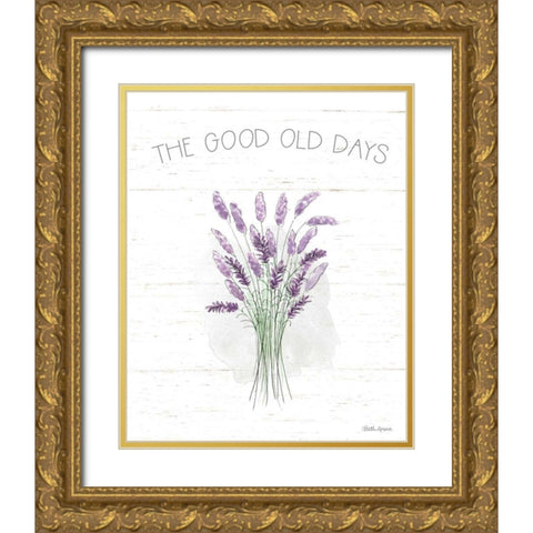 Farmhouse Cotton VII Sage Gold Ornate Wood Framed Art Print with Double Matting by Grove, Beth
