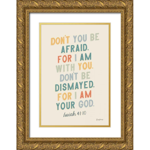 Bible Saying I Gold Ornate Wood Framed Art Print with Double Matting by Thorns, Becky