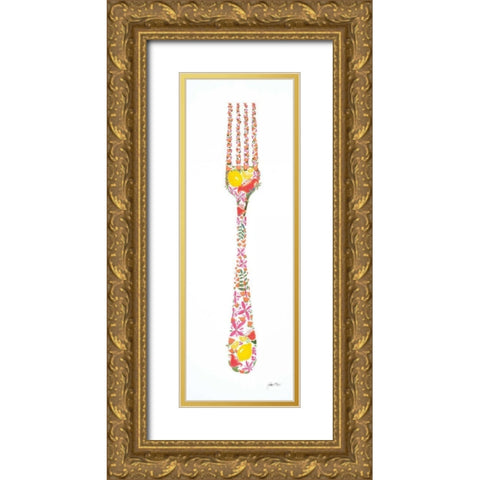 Floral Fork Gold Ornate Wood Framed Art Print with Double Matting by Davis, Joan E.