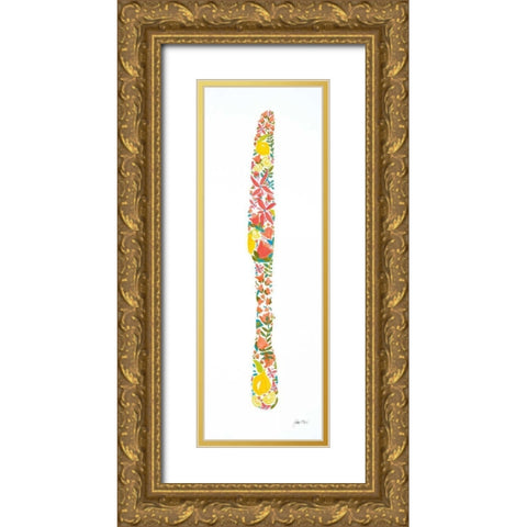 Floral Knife Gold Ornate Wood Framed Art Print with Double Matting by Davis, Joan E.
