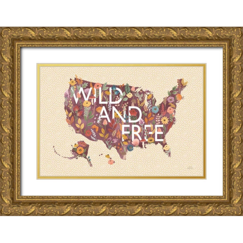 Harvest Garden USA Gold Ornate Wood Framed Art Print with Double Matting by Marshall, Laura