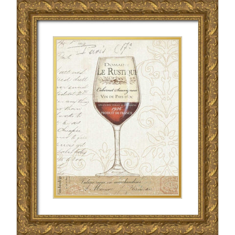 Wine By the Glass I Gold Ornate Wood Framed Art Print with Double Matting by Brissonnet, Daphne
