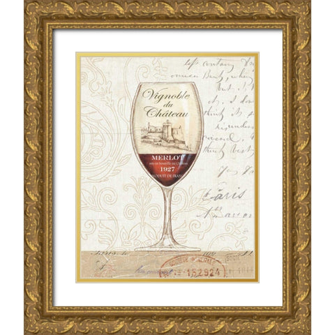 Wine by the Glass II Gold Ornate Wood Framed Art Print with Double Matting by Brissonnet, Daphne