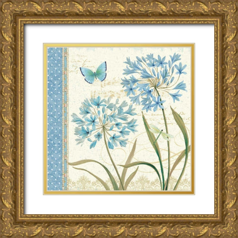 Blue Melody III Gold Ornate Wood Framed Art Print with Double Matting by Brissonnet, Daphne