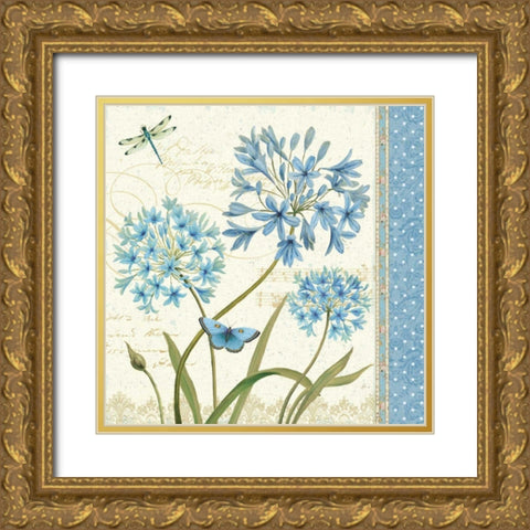 Blue Melody IV Gold Ornate Wood Framed Art Print with Double Matting by Brissonnet, Daphne