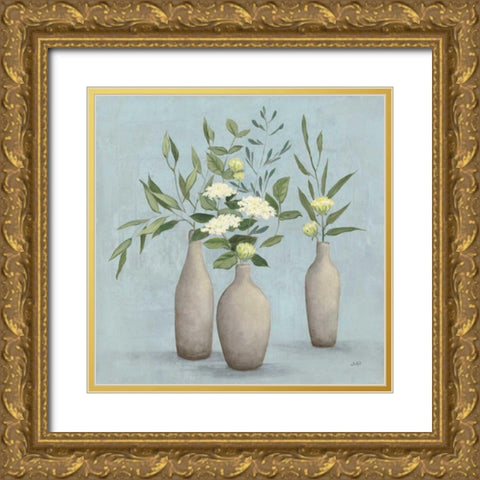Natural Bouquet I Blue Gold Ornate Wood Framed Art Print with Double Matting by Purinton, Julia