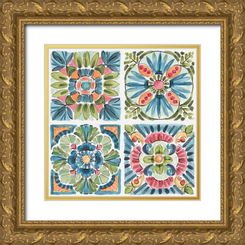 Gypsy Meadow Pattern VII Gold Ornate Wood Framed Art Print with Double Matting by Brissonnet, Daphne