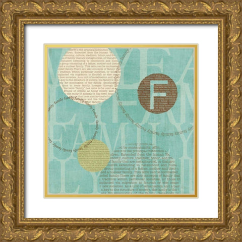 Circle of Words - Family Gold Ornate Wood Framed Art Print with Double Matting by Charron, Veronique