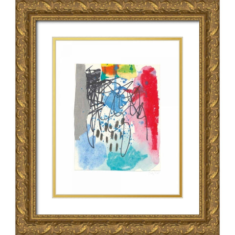 Waterfall I Gold Ornate Wood Framed Art Print with Double Matting by Prahl, Courtney