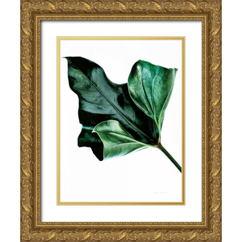 Monstera Gold Ornate Wood Framed Art Print with Double Matting by Catterall, Elise