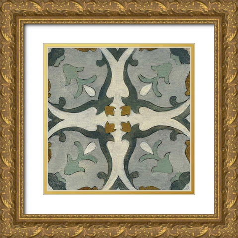 Old World Tile III Gold Ornate Wood Framed Art Print with Double Matting by Vassileva, Silvia