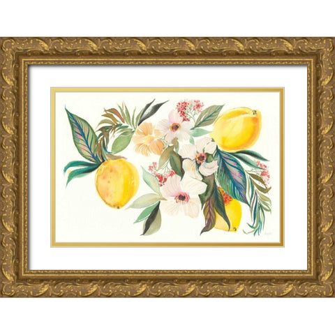Citrus Summer I Gold Ornate Wood Framed Art Print with Double Matting by Rice, Kristy