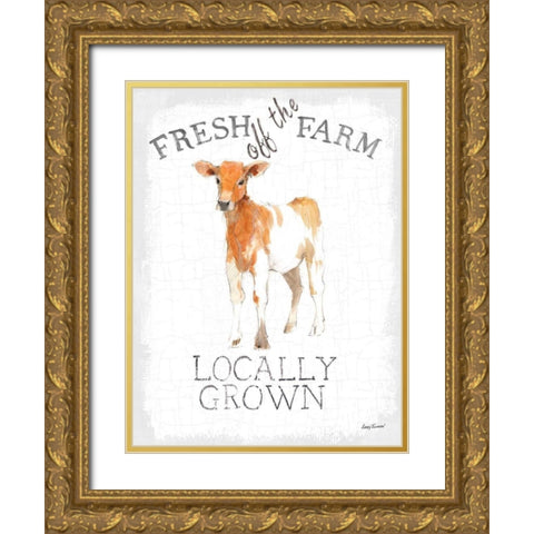 Fresh off the Farm enamel Gold Ornate Wood Framed Art Print with Double Matting by Tillmon, Avery