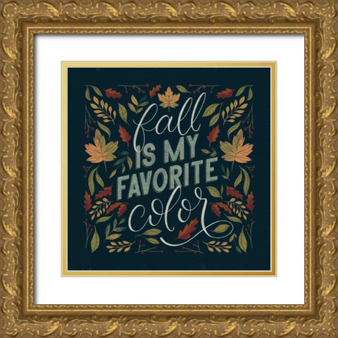 Autumn Sayings I Gold Ornate Wood Framed Art Print with Double Matting by Thorns, Becky