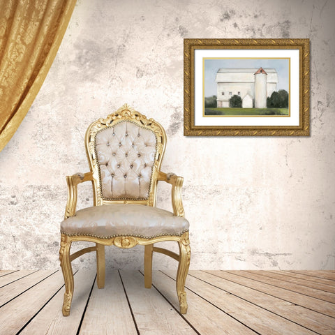 On the Farm Light Gold Ornate Wood Framed Art Print with Double Matting by Purinton, Julia
