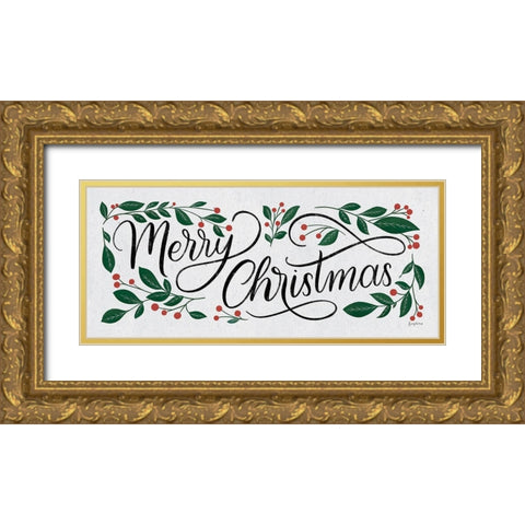 Christmas Sayings I Crop Gold Ornate Wood Framed Art Print with Double Matting by Thorns, Becky