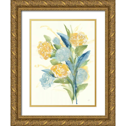 Sunshine Bouquet I Gold Ornate Wood Framed Art Print with Double Matting by Paschke, Chris