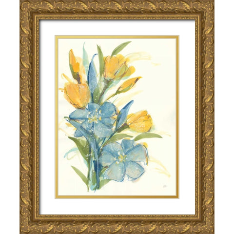 Sunshine Bouquet II Gold Ornate Wood Framed Art Print with Double Matting by Paschke, Chris