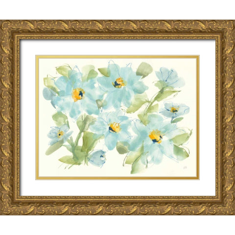 Sparkling Cosmos Gold Ornate Wood Framed Art Print with Double Matting by Paschke, Chris