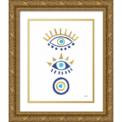 Evil Eye I Gold Ornate Wood Framed Art Print with Double Matting by Hershey, Moira