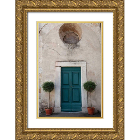 Always Welcome Gold Ornate Wood Framed Art Print with Double Matting by Aledanda