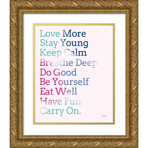 Key to Happiness II Hot Pink Gold Ornate Wood Framed Art Print with Double Matting by Mullan, Michael