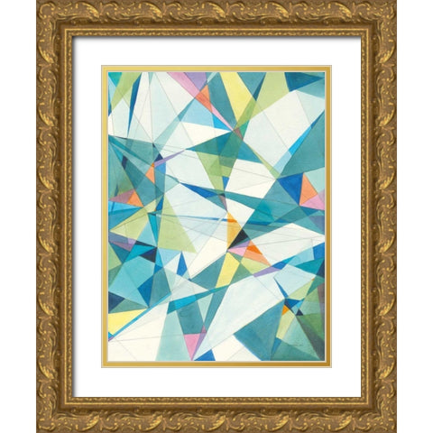 Prism I Gold Ornate Wood Framed Art Print with Double Matting by Nai, Danhui