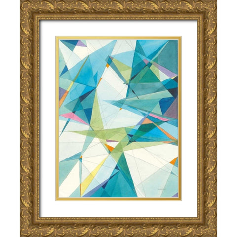 Prism II Gold Ornate Wood Framed Art Print with Double Matting by Nai, Danhui