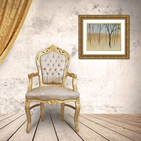 Misty Woods Gold Ornate Wood Framed Art Print with Double Matting by Lovell, Kathrine