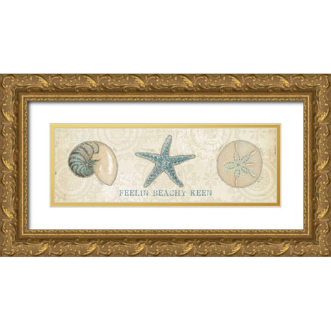 Beach Treasures VII Gold Ornate Wood Framed Art Print with Double Matting by Adams, Emily