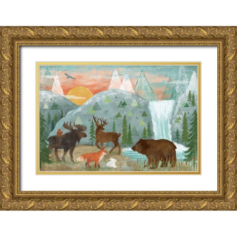 Woodland Forest I Gold Ornate Wood Framed Art Print with Double Matting by Charron, Veronique