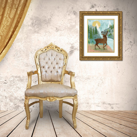 Woodland Forest II Gold Ornate Wood Framed Art Print with Double Matting by Charron, Veronique