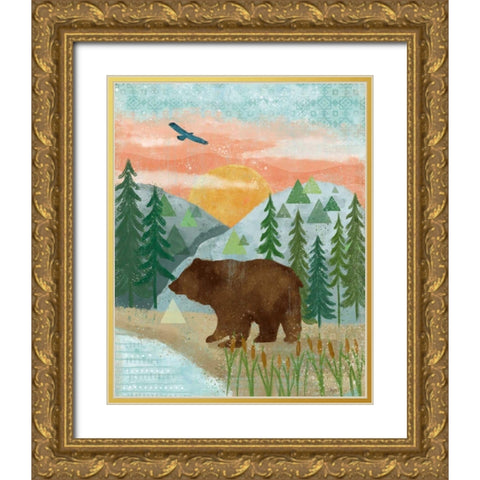 Woodland Forest III Gold Ornate Wood Framed Art Print with Double Matting by Charron, Veronique